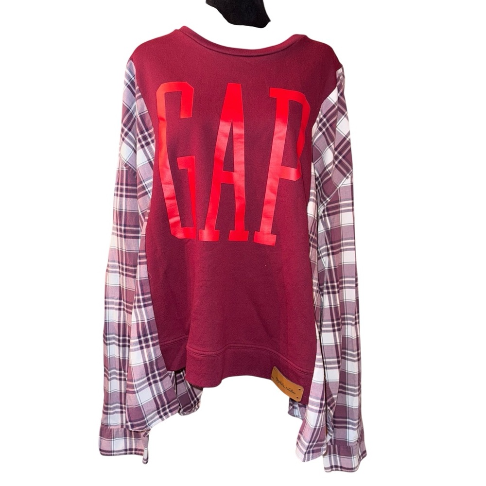 Reworked Upcycled Long Sleeve Shirt/Sweatshirt Casual  Size X-Large READ